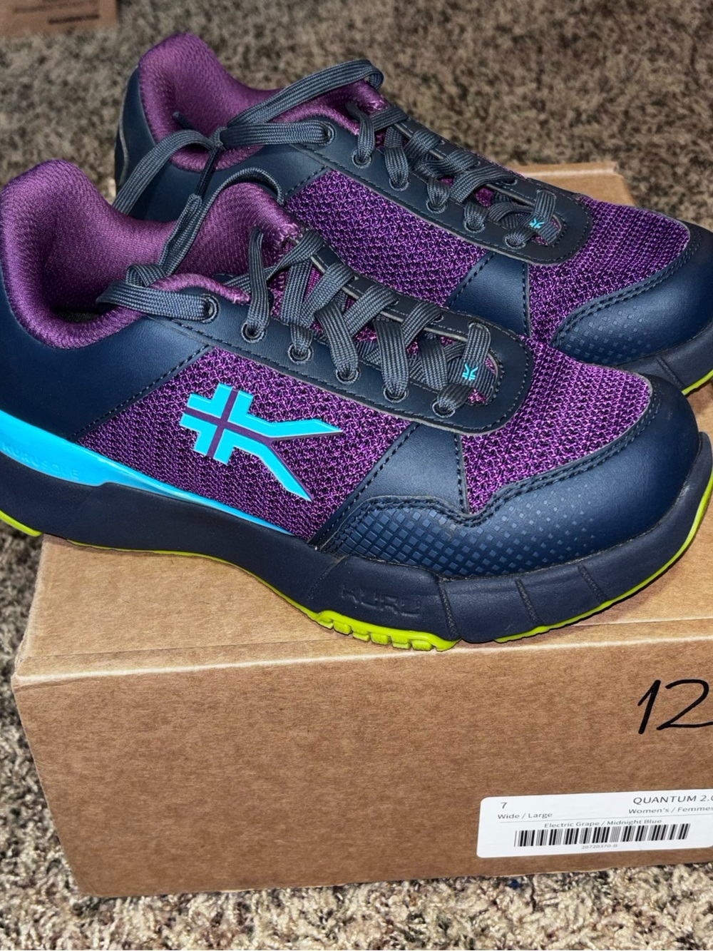 Kuru Quantum 2.0 Womens Size 7 Wide Grape Athletic Running Shoes Sneakers New